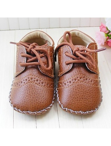 Boy's Flats Spring / Fall / Winter First Walkers / Crib Shoes Leatherette Party & Evening Flat Heel Lace-up Brown  