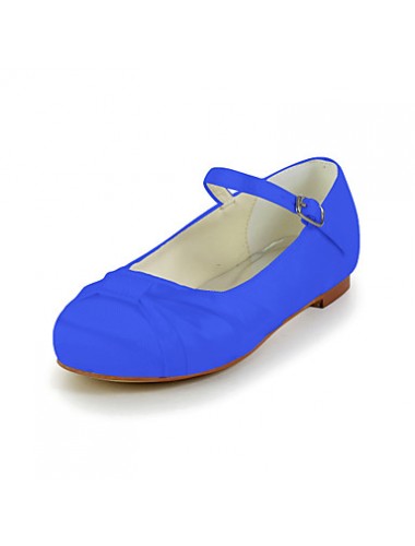 Girl's Flats Spring / Summer / Fall Comfort Satin / Stretch Satin Wedding Flat Heel Bowknot / BuckleBlack / Blue / Pink / Purple / Red /  