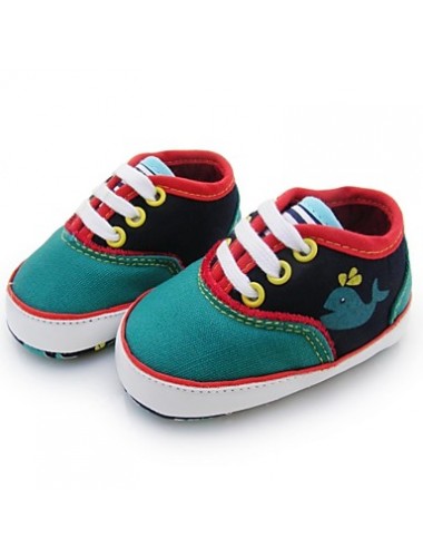 Boy's Flats Spring / Fall / Winter First Walkers / Crib Shoes Twill Outdoor Flat Heel Lace-up Green  