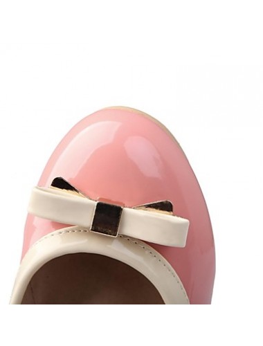 Women's Spring / Summer / Fall / Winter Platform / Round Toe Patent Leather Dress Chunky Heel Bowknot Black / Pink / Beige