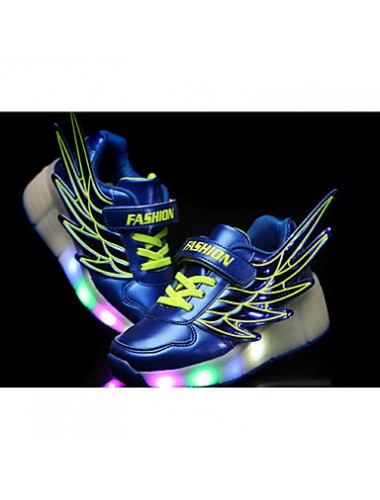 LED's Shoes Girl's Flats Summer Roller Skate Shoes PU Casual Flat Heel LED Black / Royal Blue / Fuchsia / Orange Others  