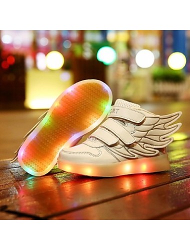 Girl's LED Shoes Sneakers Comfort / Flats Athletic / Casual / Magic Tape / wings / LED Blue / Pink / Red / White  