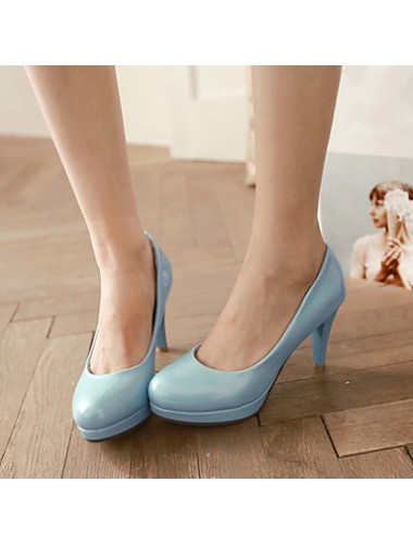 Women's Shoes Patent Leather Stiletto Heel Round Toe Pumps Dress More Colors available