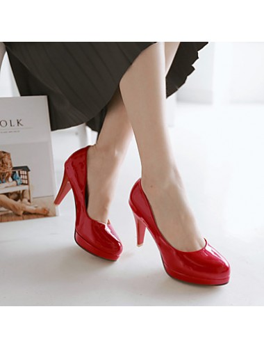 Women's Shoes Patent Leather Stiletto Heel Round Toe Pumps Dress More Colors available