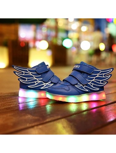 Girl's LED Shoes Sneakers Comfort / Flats Athletic / Casual / Magic Tape / wings / LED Blue / Pink / Red / White  