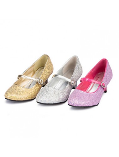 Girls' Shoes Wedding/Party & Evening Round Toe Stretch Satin Pumps/Heels Pink/Silver/Gold  