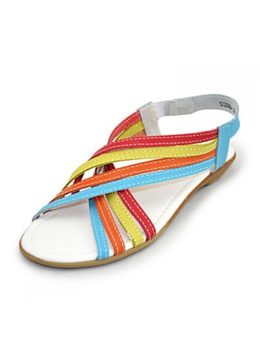 Women's Summer Comfort / Open Toe Leather Casual Flat Heel Multi-color