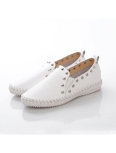 Women's Spring / Summer / Fall / Winter Comfort / Round Toe Leather Dress Flat Heel White / Silver