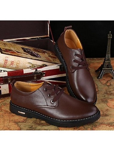 Men's Shoes Casual Leather Oxfords Brown  