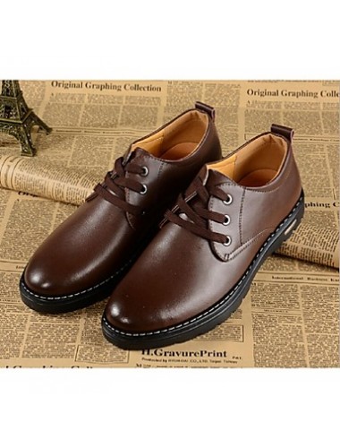 Men's Shoes Casual Leather Oxfords Brown  