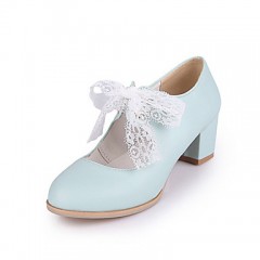 Girls' Shoes Casual Heels/Round Toe  Pumps/Heels Blue/Pink/White  