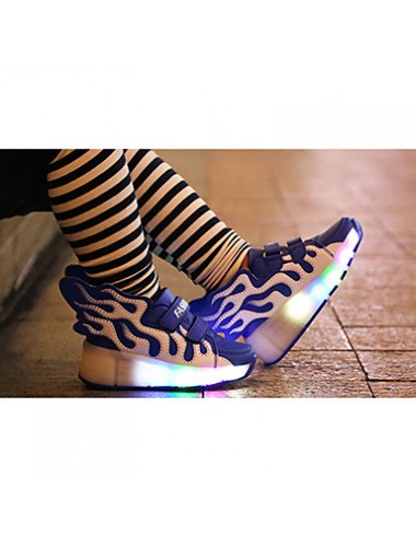 LED's Shoes Girl's Flats Summer Roller Skate Shoes PU Casual Flat Heel LED Blue / Yellow / Red Others  