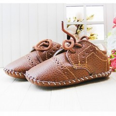 Boy's Flats Spring / Fall / Winter First Walkers / Crib Shoes Leatherette Party & Evening Flat Heel Lace-up Brown  