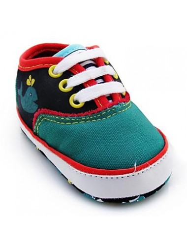 Boy's Flats Spring / Fall / Winter First Walkers / Crib Shoes Twill Outdoor Flat Heel Lace-up Green  