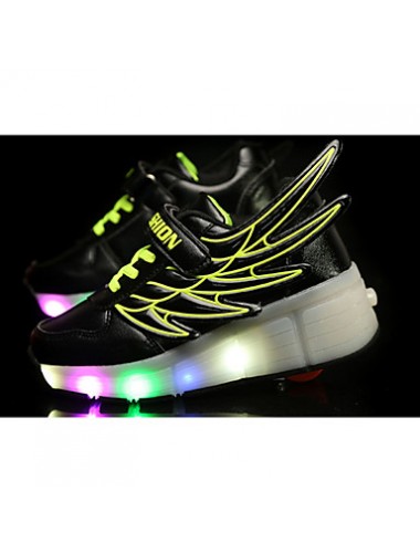 LED's Shoes Girl's Flats Summer Roller Skate Shoes PU Casual Flat Heel LED Black / Royal Blue / Fuchsia / Orange Others  