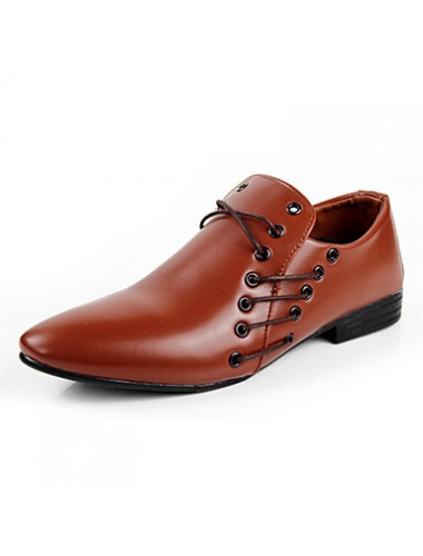 Men's Shoes Leatherette Dress / Party & Evening Oxfords Dress / Party & Evening Flat Heel Black / Brown / White  