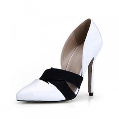 Women's Spring / Summer / Fall / Winter Heels / Pointed Toe Patent Leather Dress Stiletto Heel Gore White