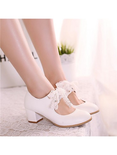 Girls' Shoes Casual Heels/Round Toe  Pumps/Heels Blue/Pink/White  