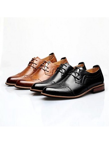 Men's Shoes   2016 Inner Height Increasing Party / Office Black/Brown Comfort Leather Oxfords for Sales Promotions  