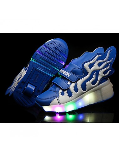 LED's Shoes Girl's Flats Summer Roller Skate Shoes PU Casual Flat Heel LED Blue / Yellow / Red Others  