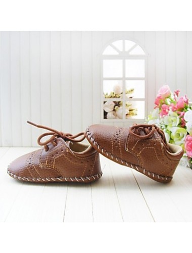 Boy's Flats Spring / Fall / Winter First Walkers / Crib Shoes Leatherette Party & Evening Flat Heel Lace-up Brown  