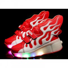 LED's Shoes Girl's Flats Summer Roller Skate Shoes PU Casual Flat Heel LED Blue / Yellow / Red Others  