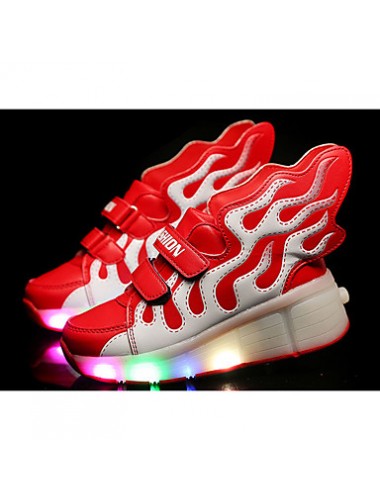 LED's Shoes Girl's Flats Summer Roller Skate Shoes PU Casual Flat Heel LED Blue / Yellow / Red Others  