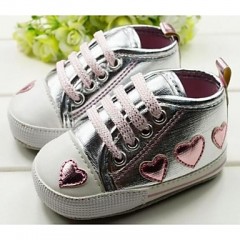 Boy's Flats Spring / Fall / Winter First Walkers / Crib Shoes Synthetic Casual Flat Heel Applique Pink / Silver  