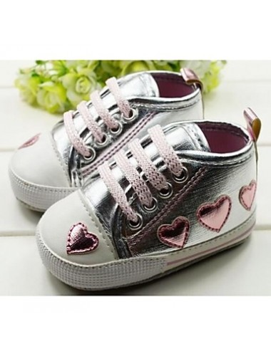 Boy's Flats Spring / Fall / Winter First Walkers / Crib Shoes Synthetic Casual Flat Heel Applique Pink / Silver  