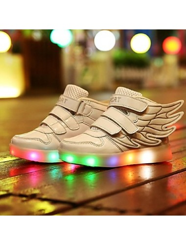 Girl's LED Shoes Sneakers Comfort / Flats Athletic / Casual / Magic Tape / wings / LED Blue / Pink / Red / White  