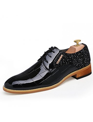 Men's Shoes Office & Career/Party & Evening/Casual Fashion Woven Patent Leather Oxfords Shoes Black/Red 38-43  