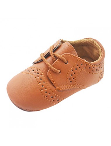 Boy's Flats Spring / Fall / Winter First Walkers / Crib Shoes Leatherette Casual Flat Heel Lace-up Brown / White  