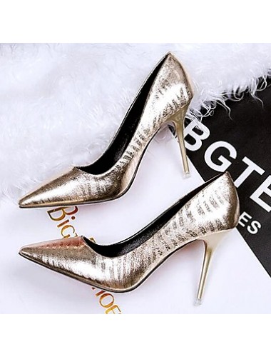 Women's Shoes Best Sale Patent Leather Stiletto Heels with Flow Mark Party/Dress Black/Gold/Silver