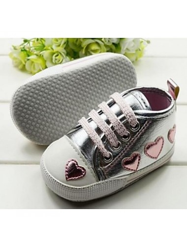 Boy's Flats Spring / Fall / Winter First Walkers / Crib Shoes Synthetic Casual Flat Heel Applique Pink / Silver  