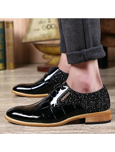 Men's Shoes Office & Career/Party & Evening/Casual Fashion Woven Patent Leather Oxfords Shoes Black/Red 38-43  