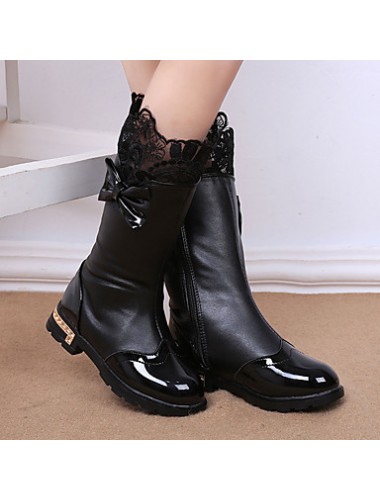 Girl's Boots Spring / Fall / Winter Snow Boots / Bootie / Comfort Leather Outdoor / Waterproof / Casual Low Heel Zipper  