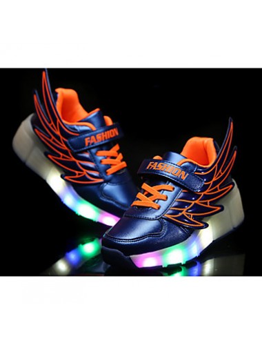 LED's Shoes Girl's Flats Summer Roller Skate Shoes PU Casual Flat Heel LED Black / Royal Blue / Fuchsia / Orange Others  