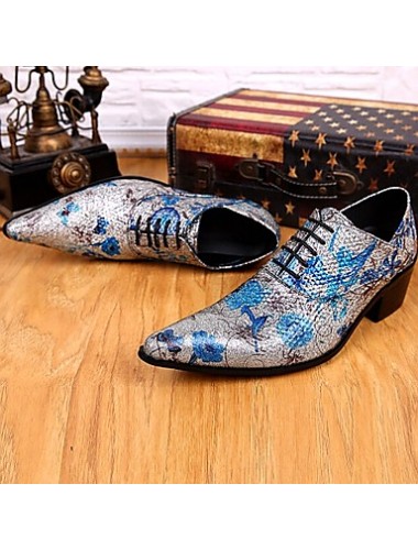 Men's Shoes   Limited Edition Pure Handmade Wedding/Party & Evening Leather Oxfords Silver  