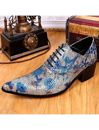 Men's Shoes   Limited Edition Pure Handmade Wedding/Party & Evening Leather Oxfords Silver  