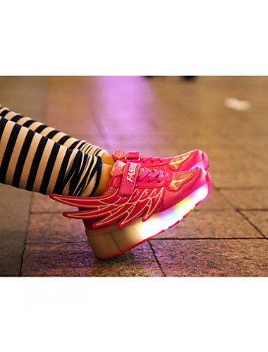 LED's Shoes Girl's Flats Summer Roller Skate Shoes PU Casual Flat Heel LED Black / Royal Blue / Fuchsia / Orange Others  