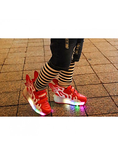 LED's Shoes Girl's Flats Summer Roller Skate Shoes PU Casual Flat Heel LED Blue / Yellow / Red Others  