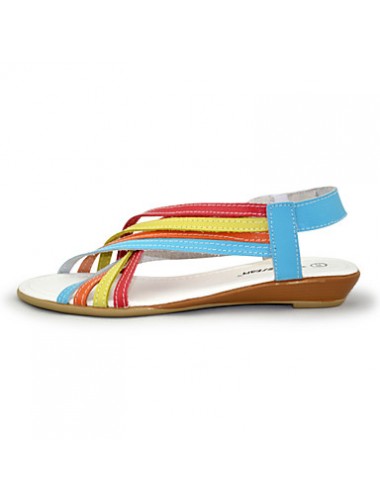 Women's Summer Comfort / Open Toe Leather Casual Flat Heel Multi-color