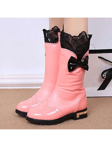 Girl's Boots Spring / Fall / Winter Snow Boots / Bootie / Comfort Leather Outdoor / Waterproof / Casual Low Heel Zipper  