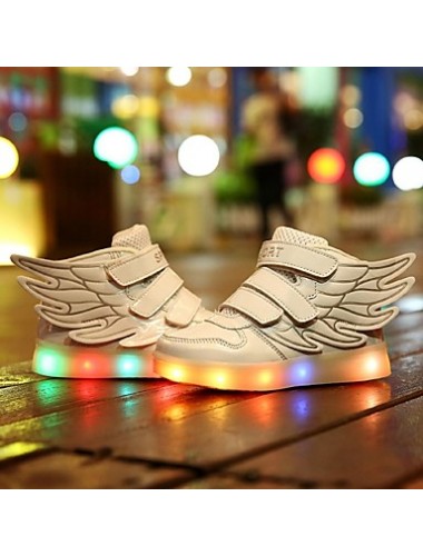 Girl's LED Shoes Sneakers Comfort / Flats Athletic / Casual / Magic Tape / wings / LED Blue / Pink / Red / White  