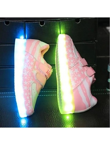 Kid Boy Girl Upgraded USB Charging LED Light Sport Shoes Flashing Sneakers USB Charge (Pink)  