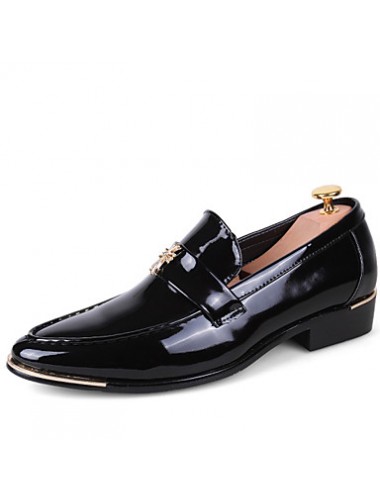 Men's Shoes Pointed Patent Leather Fashion Shoes Wedding / Leisure / Banquet Black Red Yellow  