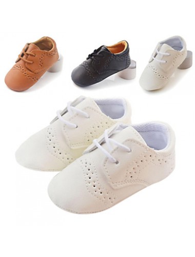 Boy's Flats Spring / Fall / Winter First Walkers / Crib Shoes Leatherette Casual Flat Heel Lace-up Brown / White  